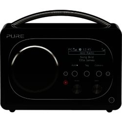 Pure Evoke F4 Black - Portable Internet Radio with Bluetooth  WiFi  DAB/FM Tuner and Multiroom Compatibility